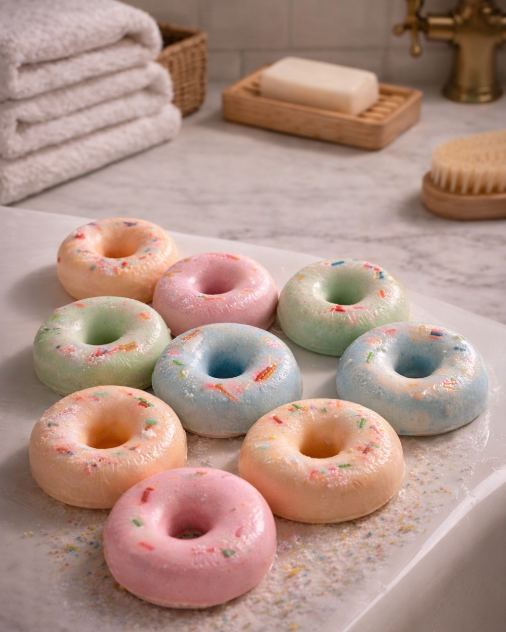 Mini bath bombs (4 Pieces + Toy Key Chain)