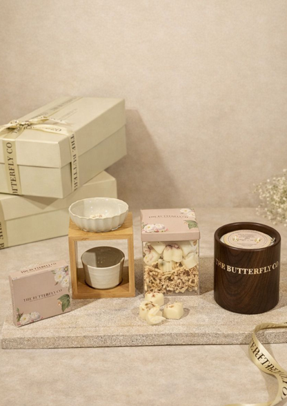 Luxury Wax Diffuser Gift Set — Candle • Burner • Wax Melts • Tea Lights