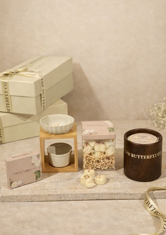 Luxury Wax Diffuser Gift Set — Candle • Burner • Wax Melts • Tea Lights