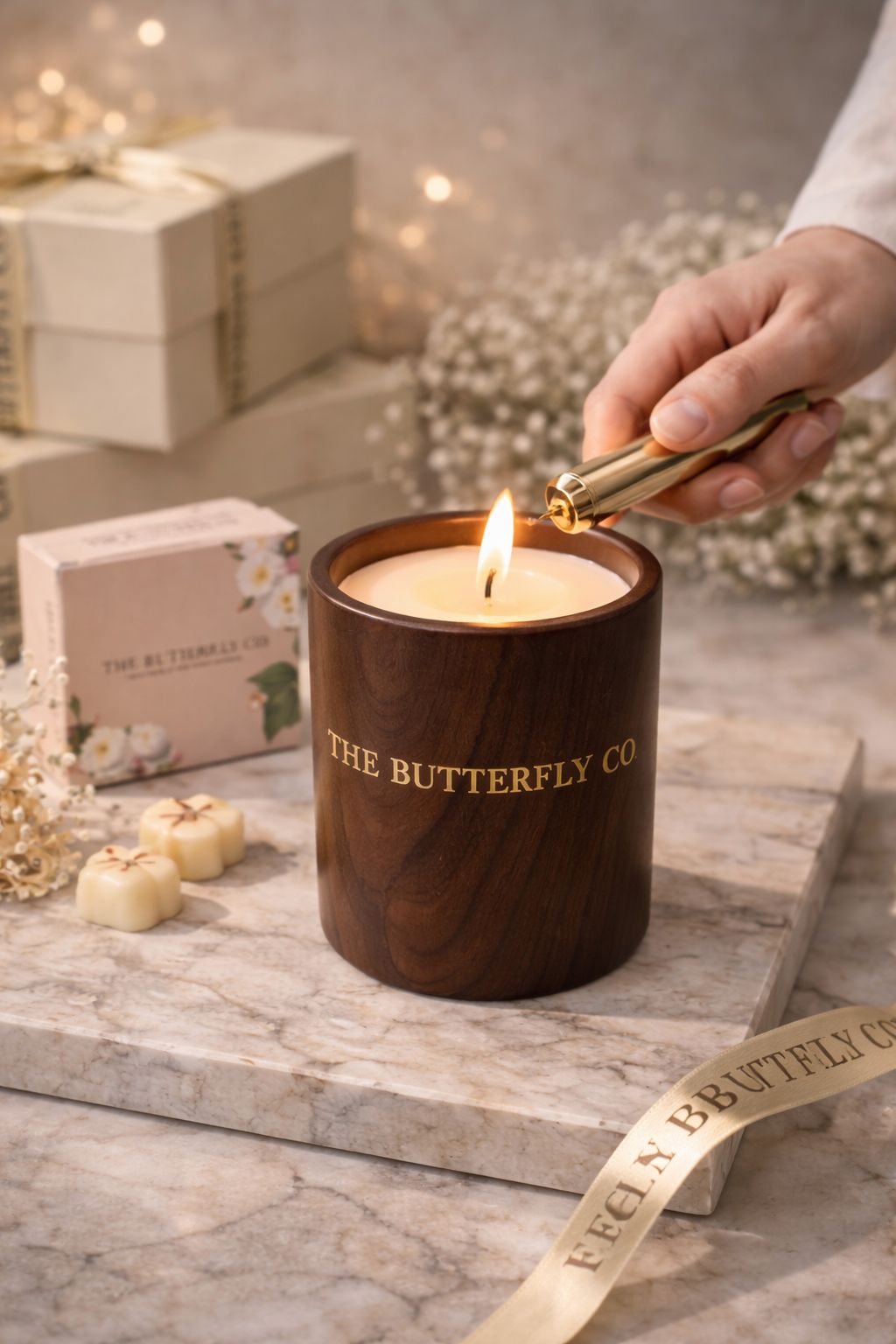 Luxury Wax Diffuser Gift Set — Candle • Burner • Wax Melts • Tea Lights